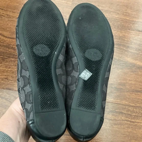 Coach Women's Black and Gray Patterned Flats Sz 9.5 - Picture 7 of 7
